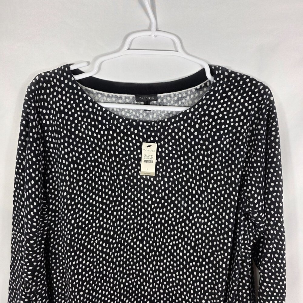 Talbots Black & White Dot Patterned Sweater Women… - image 4